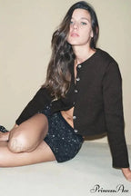 Essential Flexible Plain Circular Neck Cardigan