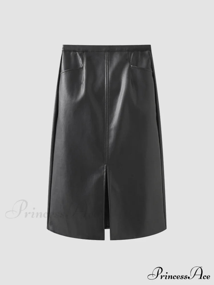 Eternity Nightshade Graceful PU Leather Skirt