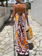 Ethnic Printed Loose Charming Cami Maxi Dress