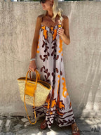 Ethnic Printed Loose Charming Cami Maxi Dress