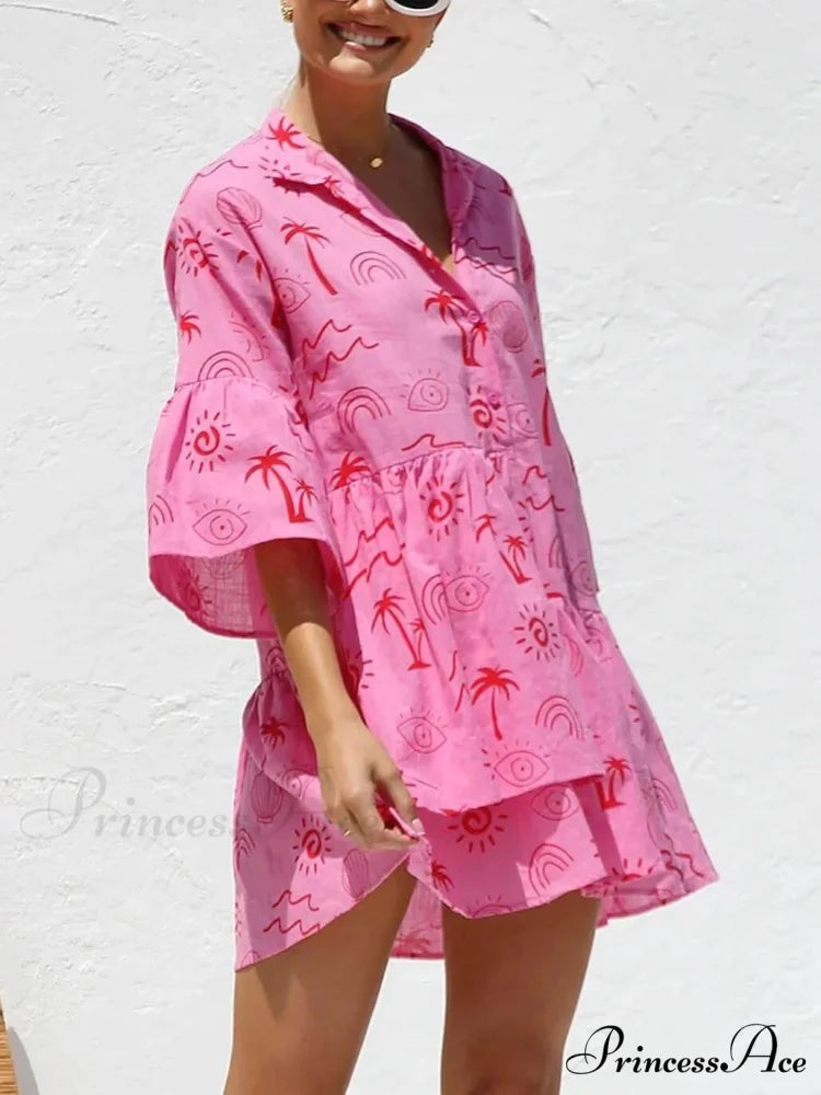Ethnic Style Loose Charming Shirt Short Dress