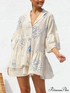 Ethnic Style Loose Charming Shirt Short Dress