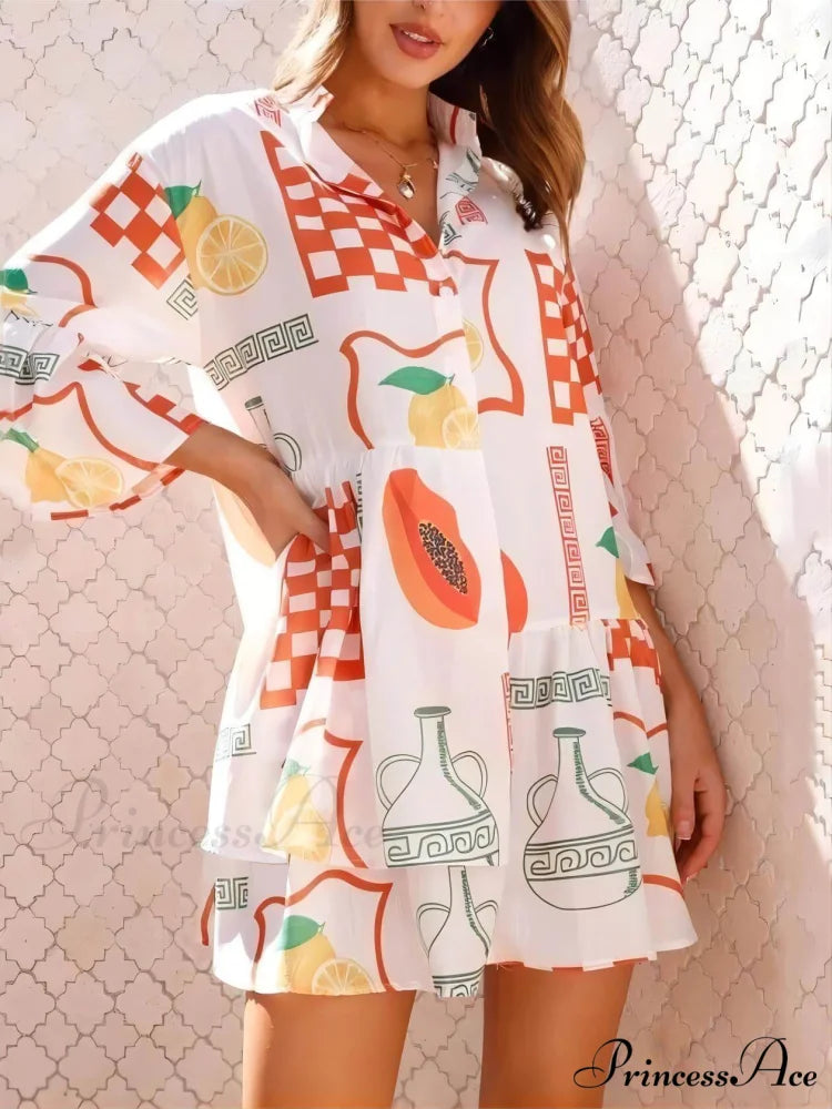 Ethnic Style Loose Charming Shirt Short Dress
