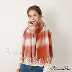 Europe Gradient Plaid Acrylic Cashmere Long Muffler Scarf