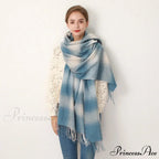 Europe Gradient Plaid Acrylic Cashmere Long Muffler Scarf