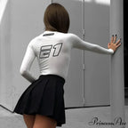 European American Motorcycle Style Correspondence Slim Knit Top