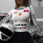 European American Motorcycle Style Correspondence Slim Knit Top