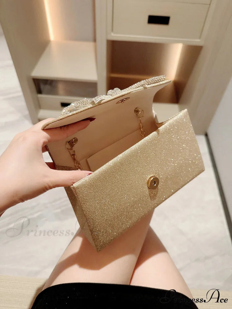 European American Sparkling Bow Link Purse