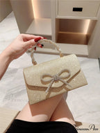 European American Sparkling Bow Link Purse