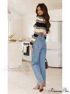 European and American Women's Washed Fashion Long Basic Straight-leg Pants All-match for All Seasons Jean