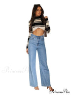 European and American Women's Washed Fashion Long Basic Straight-leg Pants All-match for All Seasons Jean