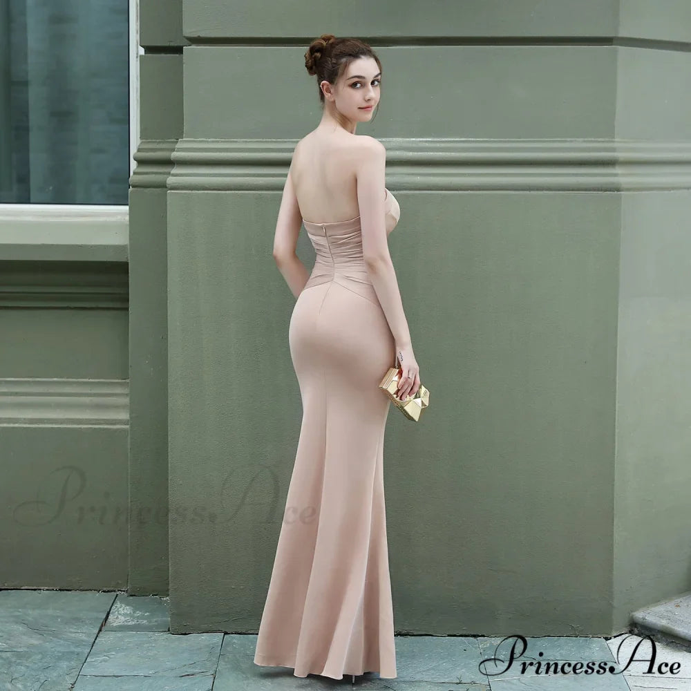 Evelyn strapless Stylish slit wrap dress