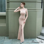 Evelyn strapless Stylish slit wrap dress