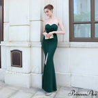 Evelyn strapless Stylish slit wrap dress