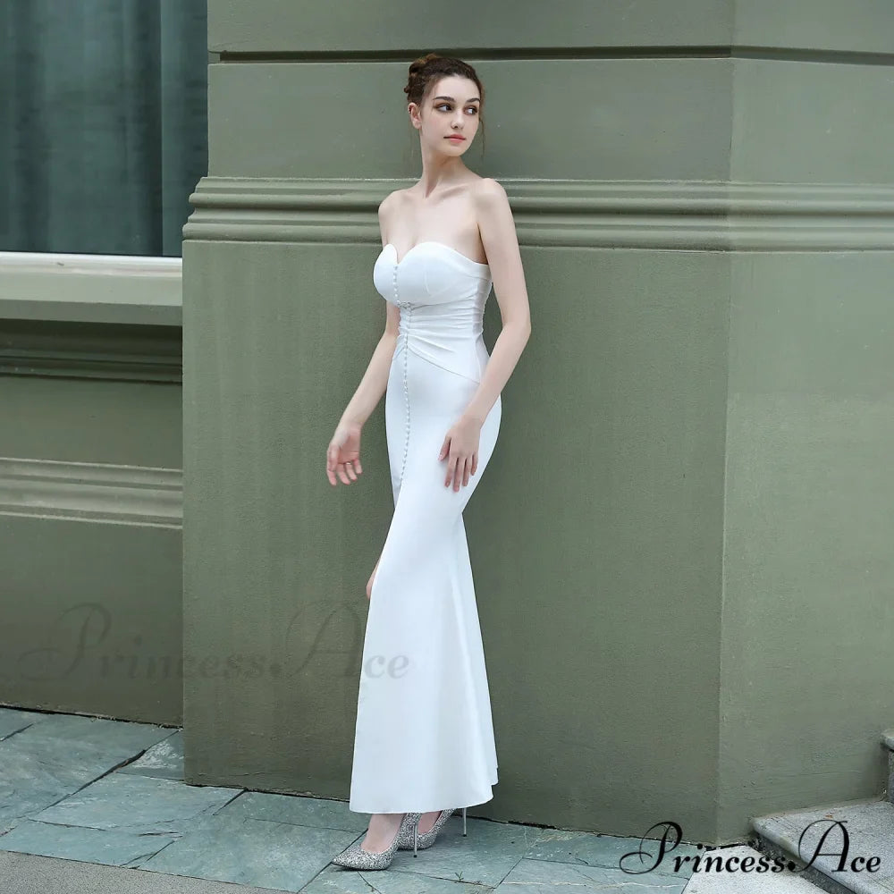 Evelyn strapless Stylish slit wrap dress