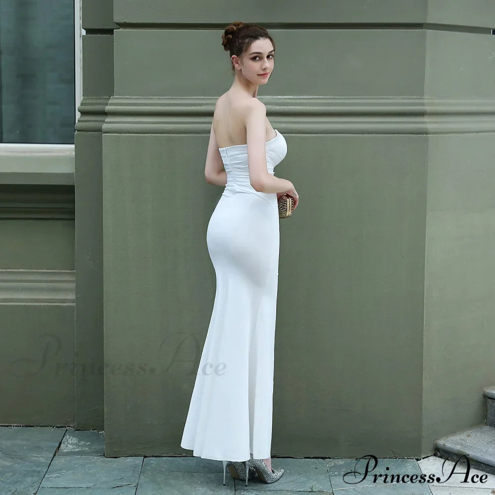 Evelyn strapless Stylish slit wrap dress