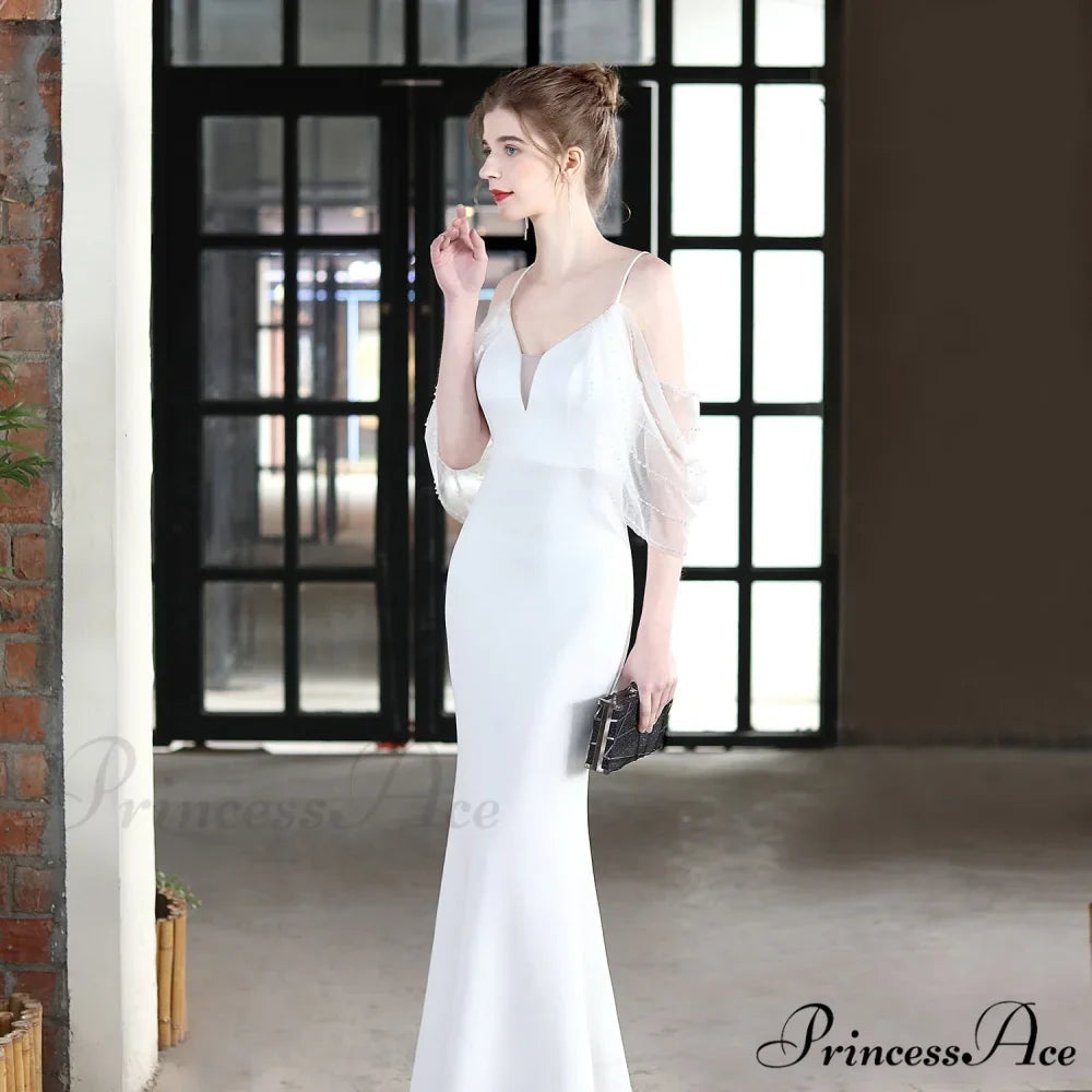 Evelyn V-Neck Off The Graceful Shoulder Mermaid Prom Dress