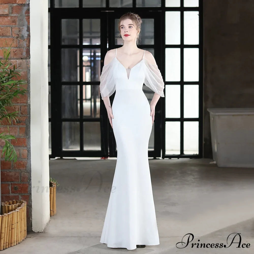 Evelyn V-Neck Off The Graceful Shoulder Mermaid Prom Dress