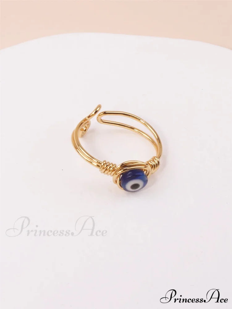 Evil Eye Decor Cuff Ring