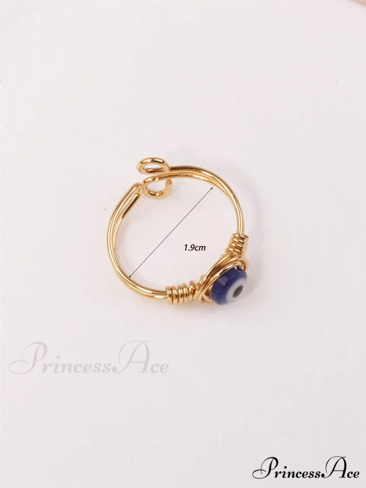 Evil Eye Decor Cuff Ring