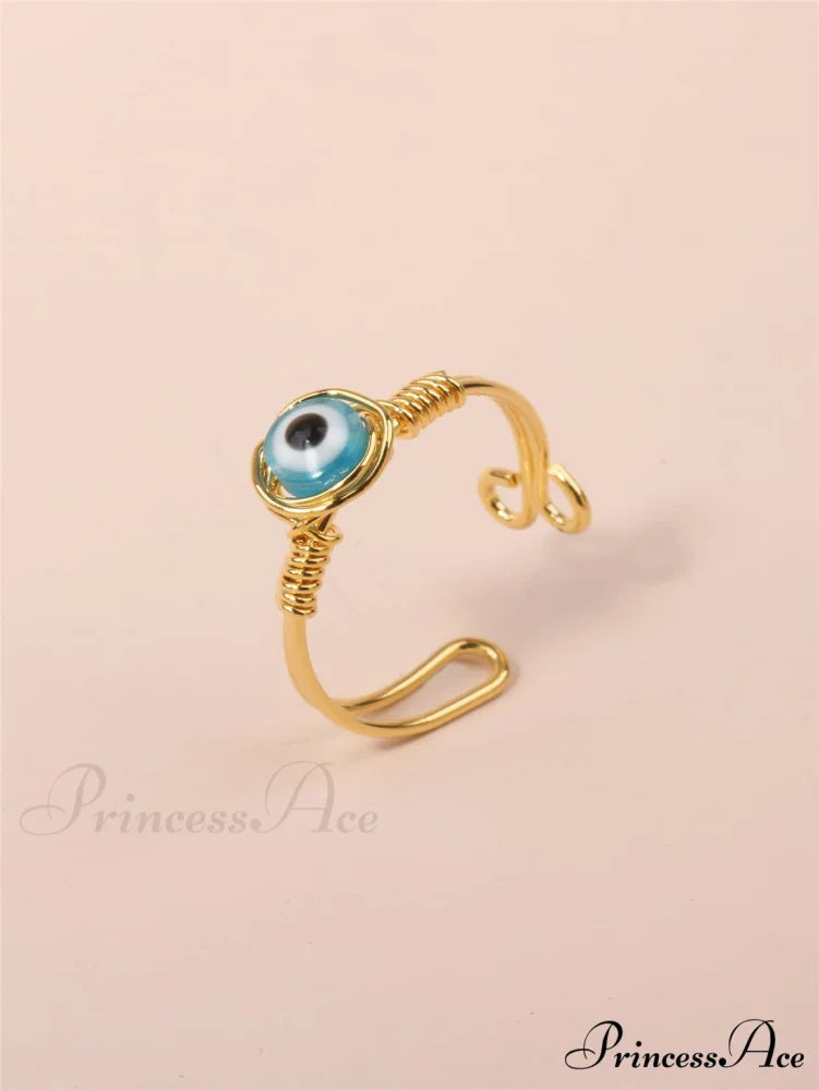Evil Eye Decor Cuff Ring