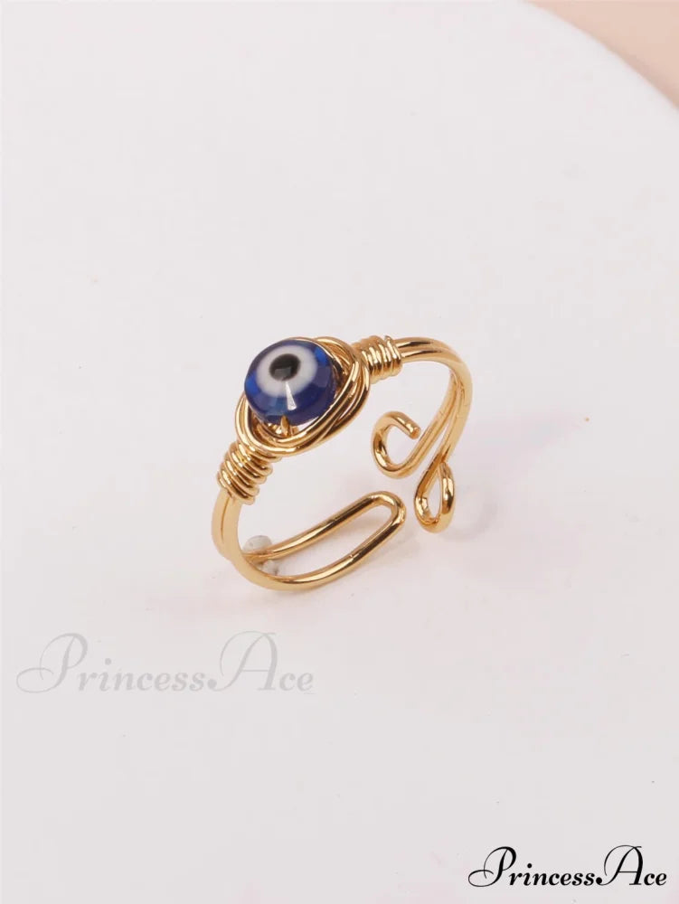 Evil Eye Decor Cuff Ring