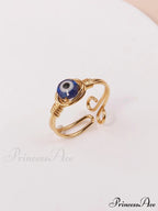 Evil Eye Decor Cuff Ring