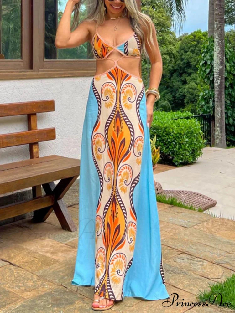 Exotic Summer Stylish Vacation Suspender Dress