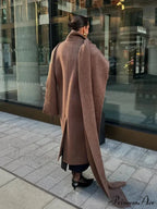 Extended Scarf Wool Mix Coat
