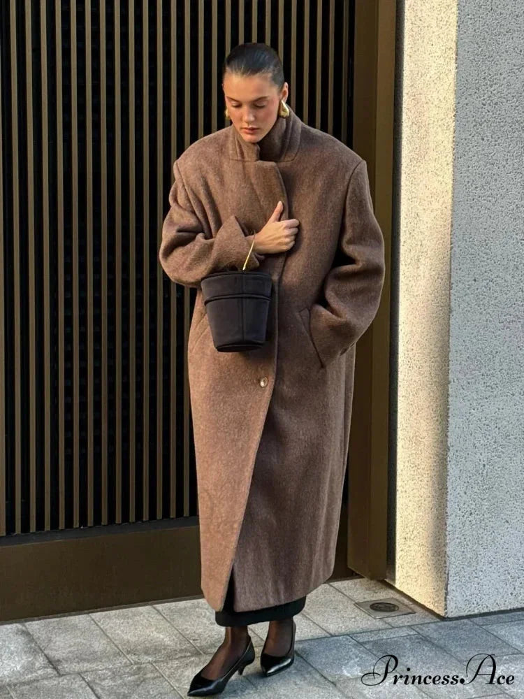 Extended Scarf Wool Mix Coat