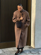 Extended Scarf Wool Mix Coat