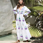 Extended Sleeve Cultural Tunic Full-Length Dress