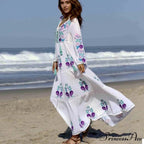Extended Sleeve Cultural Tunic Full-Length Dress