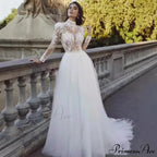 Extended Sleeve French Royalty Wedding Gown