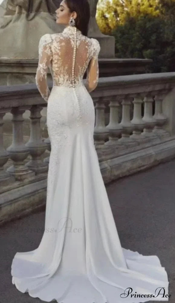 Extended Sleeve French Royalty Wedding Gown