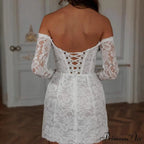 Extended Sleeve Lace Bridal Wedding Gown