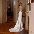 Extended Sleeve Lace Mermaid Bridal Wedding Gown
