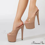 Extreme Peep-Toe 17CM Platform Sexy Slippers Modern Nightclub Party Stripper High Heel