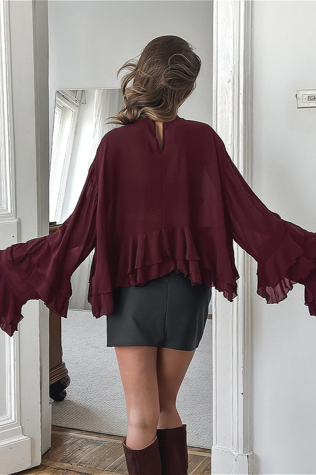 Vintage Ruffled Chiffon Blouse