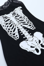 Gothic Skull Print Cami Bodycon Mini Dress
