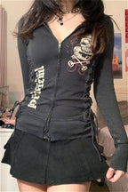 Bandage Design Long Sleeve Hoodie