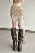 Slim Fit High-Waist Asymmetrical Skirt