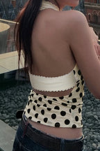 Floral Halter Backless Slim Fit Crop Top