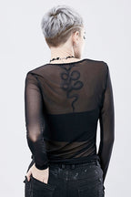 Gothic See-Through Mesh Knit Top