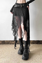 Gothic Lace Patchwork Maxi Skirt