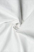 White Long Sleeve Tie Front Linen Blouse