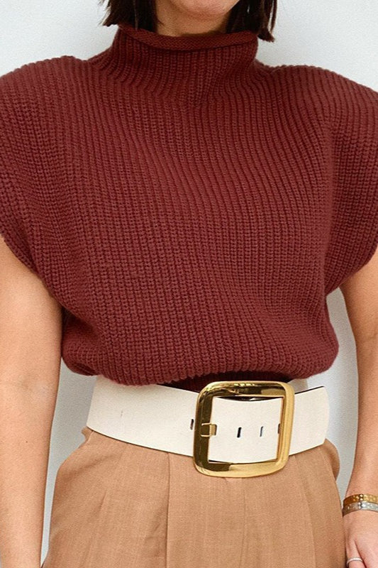 Vintage Turtleneck Short Sleeve Sweater