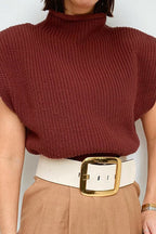 Vintage Turtleneck Short Sleeve Sweater