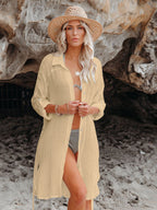 Textured Beach Cover Up Blouse