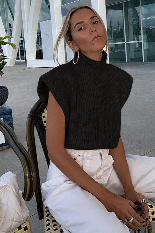 Vintage Turtleneck Short Sleeve Sweater